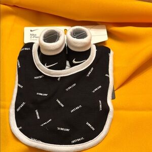 Nike Black Baby Bib and Booties Set